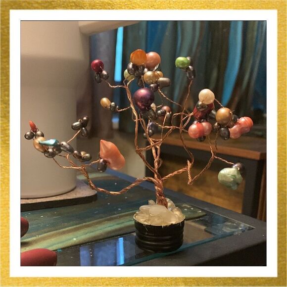 HAND CRAFTED Genuine PEARL Wire BONSAI TREE - Picture 1 of 1